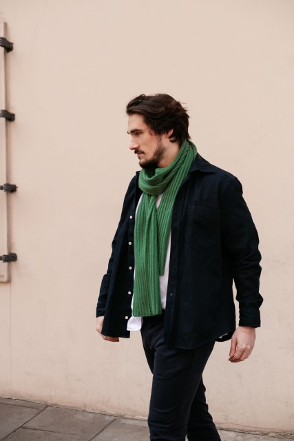 Carlo - Elegantný pánsky šál z kašmíru a vlny