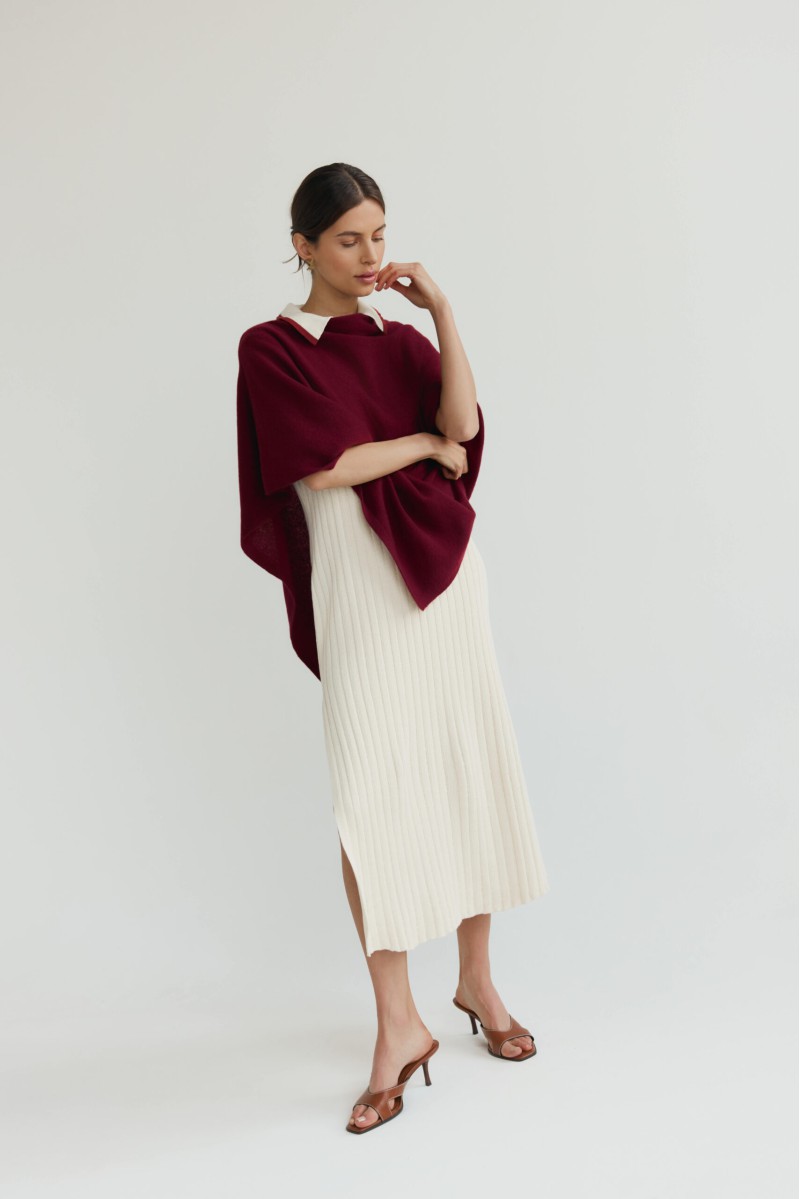 Pončo Lazio - Dámske vlnené pončo s prímesou kašmíru